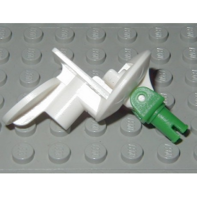 white sports minifigure stand soccer with spring and green pin