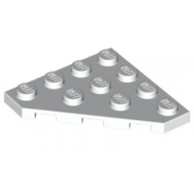 white wedge plate 4 x 4 cut corner