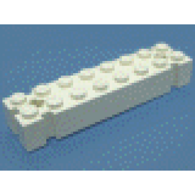 white brick modified 2 x 8 with channels and axle holes at ends