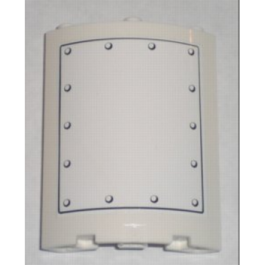 white cylinder quarter 4 x 4 x 6 with large metal plate pattern sticker - set 3831