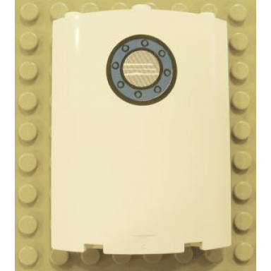 white cylinder quarter 4 x 4 x 6 with porthole near top pattern sticker - set 4982