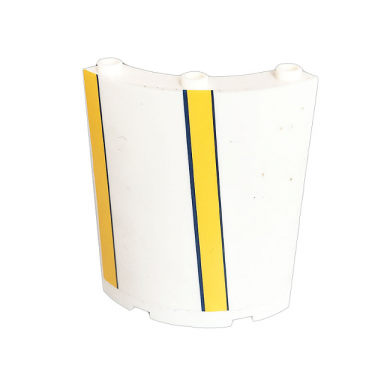white cylinder quarter 4 x 4 x 6 with bright light orange stripes pattern model left side sticker - set 41232