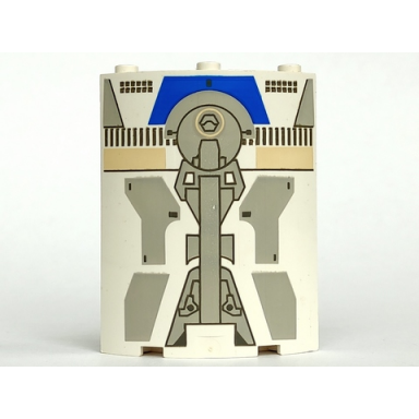 white cylinder quarter 4 x 4 x 6 with sw droid escape pattern