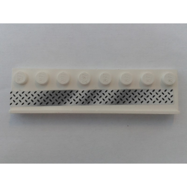 plate modified 2 x 8 with door rail with tread plate pattern sticker - set 8154