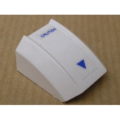 white slope curved 2 x 2 lip with blue caution and triangle pattern sticker - set 7700
