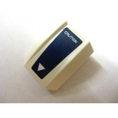 white slope curved 2 x 2 lip with caution and small triangle white on dark blue pattern sticker - set 8103