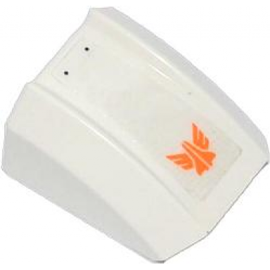 white slope curved 2 x 2 lip with 2 rivets and galaxy squad logo pattern sticker - set 70707