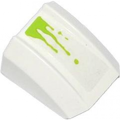white slope curved 2 x 2 lip with lime splatters pattern model left side sticker - set 70707