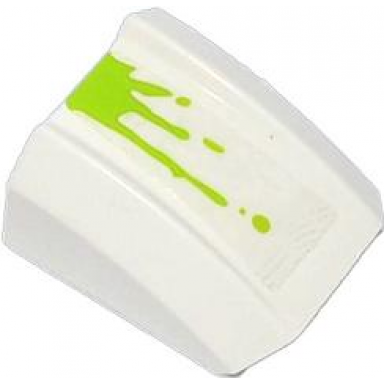 white slope curved 2 x 2 lip with lime splatters pattern model right side sticker - set 70707