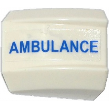 white slope curved 2 x 2 lip with blue ambulance pattern model right side sticker - set 60086