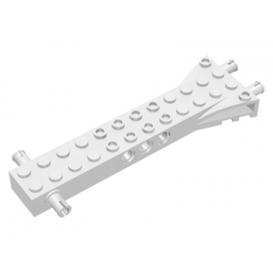 white brick modified 2 x 12 with 2 side pins and 2 end pins technic holes and 4w flared end