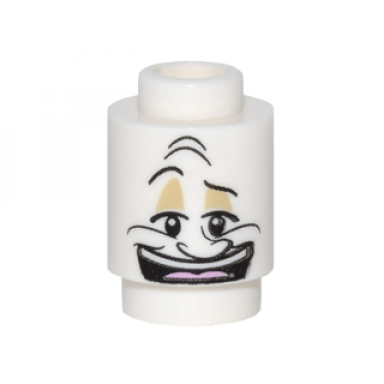white brick round 1 x 1 with face male with smile and forehead lines pattern lumiã¨re