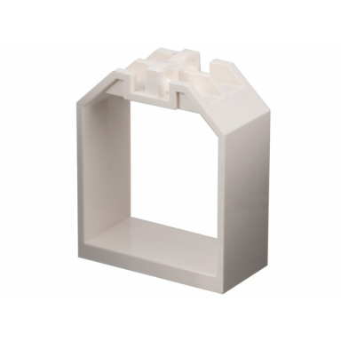 white container box open ended 2 x 4 x 4 with 1 locking hinge finger on each end