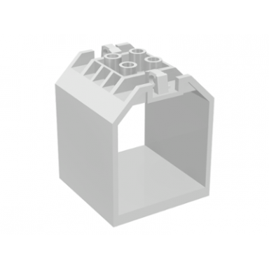 white container box open ended 4 x 4 x 4 with 1 locking hinge finger on each end