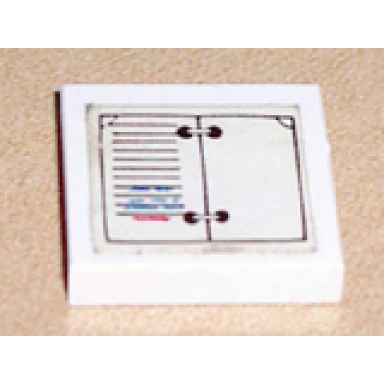 white tile 2 x 2 without groove with appointment book open pattern sticker - set 295