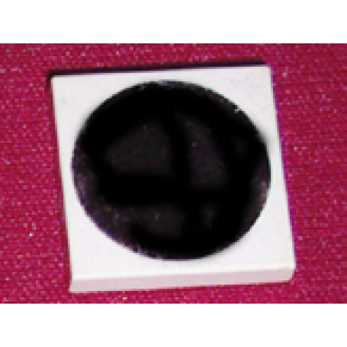 white tile 2 x 2 with black circle large pattern