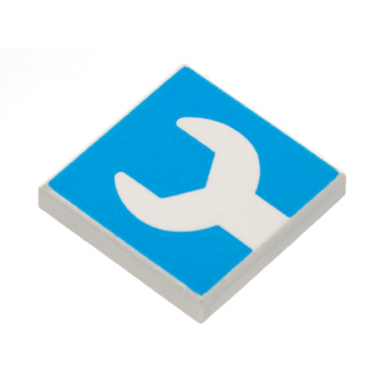 white tile 2 x 2 with tool wrench pattern