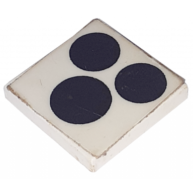 white tile 2 x 2 with 3 black circles stove top burners pattern sticker - sets 6365 6372 6374