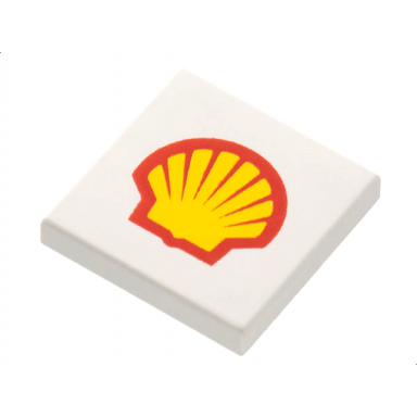 white tile 2 x 2 with shell logo pattern