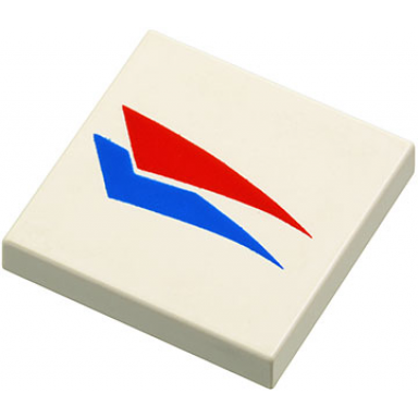 white tile 2 x 2 with red and blue windsurfer triangles pattern
