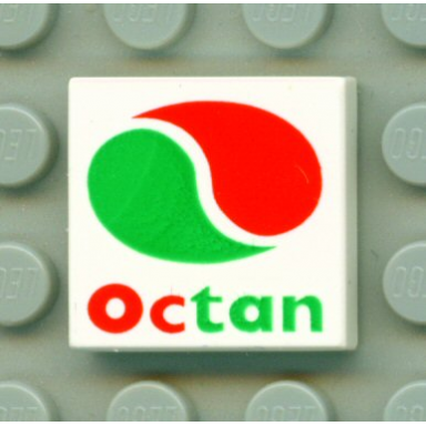white tile 2 x 2 with octan logo pattern