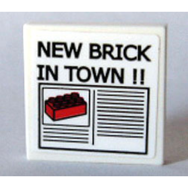 white tile 2 x 2 with newspaper new brick in town !! pattern sticker - set 10184