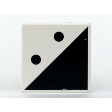 white tile 2 x 2 with 2 black dots and triangle pattern