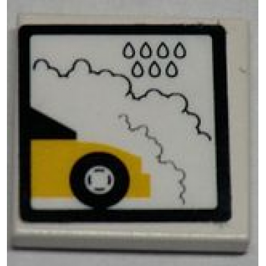 white tile 2 x 2 with car wash water drops pattern sticker - set 7993