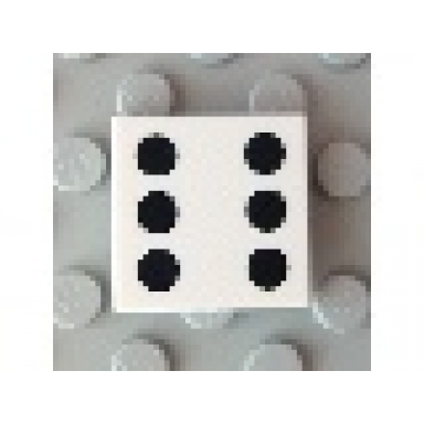 white tile 2 x 2 with 6 black dots pattern