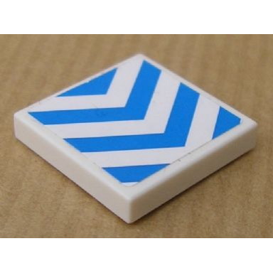 white tile 2 x 2 with chevron stripes blue on white background pattern sticker - set 8147