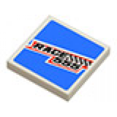 white tile 2 x 2 with race 555 and checkered flag pattern sticker - set 8125