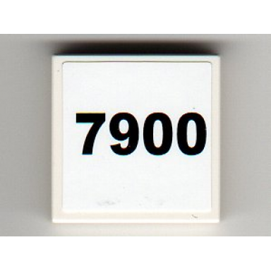 white tile 2 x 2 with 7900 pattern sticker - set 7900