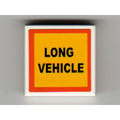 white tile 2 x 2 with long vehicle and orange border pattern sticker - set 7900