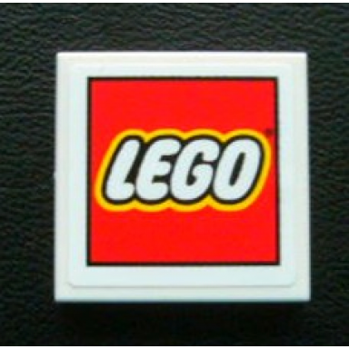 white tile 2 x 2 with lego logo on white background pattern sticker - set 3300003