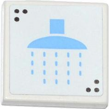 white tile 2 x 2 with shower head pattern sticker - set 3185