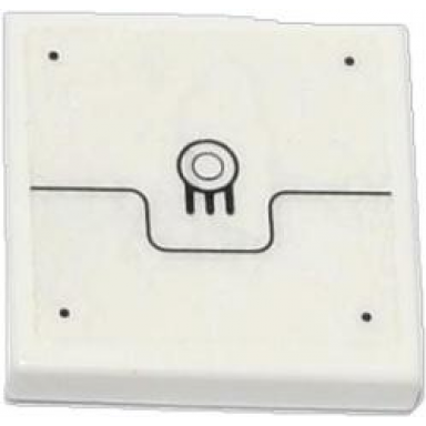 white tile 2 x 2 with black line rivets grille and 2 circles pattern sticker - set 70707