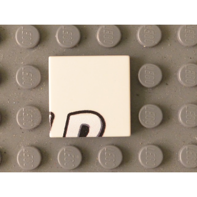 white tile 2 x 2 with black d upper half pattern