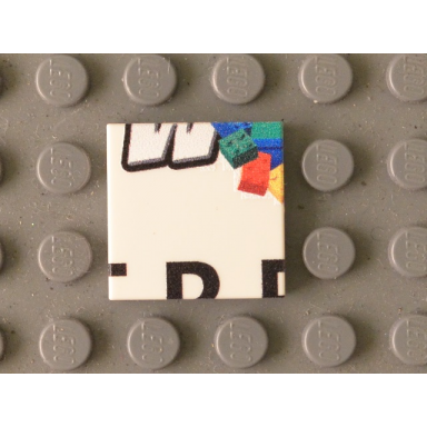 white tile 2 x 2 with black w lower half bricks and partial tre pattern