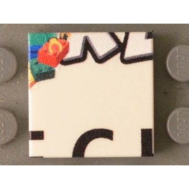 white tile 2 x 2 with bricks black rl lower half and partial ech pattern