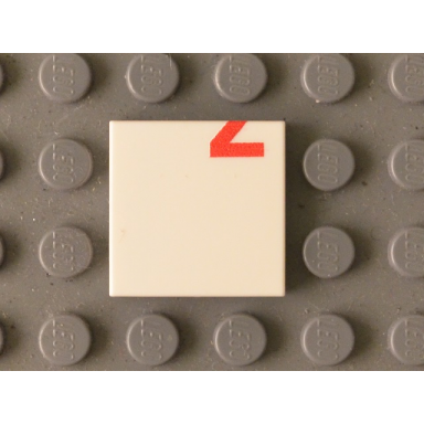 white tile 2 x 2 with red 2 lower half pattern