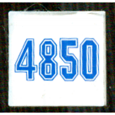 white tile 2 x 2 with blue 4850 pattern sticker - set 4850