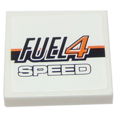 white tile 2 x 2 with fuel4 speed pattern sticker - set 8147