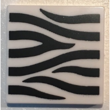 white tile 2 x 2 with zebra stripes pattern