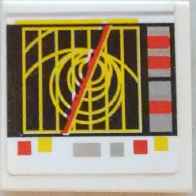 white tile 2 x 2 with sw cannon operating monitor pattern on white background sticker - set 7754