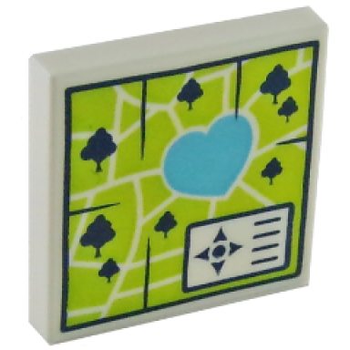 white tile 2 x 2 with map heartlake park pattern