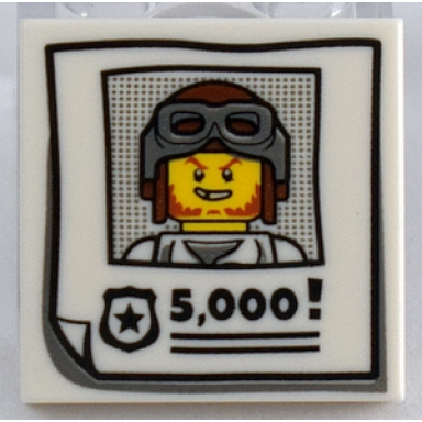 white tile 2 x 2 with criminal wanted poster and 5000! pattern
