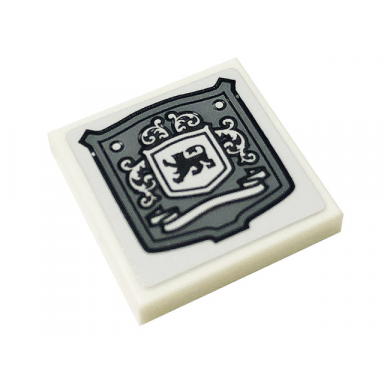 white tile 2 x 2 with disney castle crest pattern sticker - set 71040
