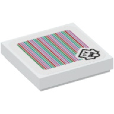 white tile 2 x 2 with super mario scanner code boo pattern sticker - sets 71369 71399 71440