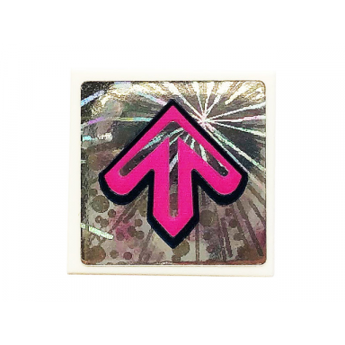 white tile 2 x 2 with dark pink arrow pattern sticker - set 41375