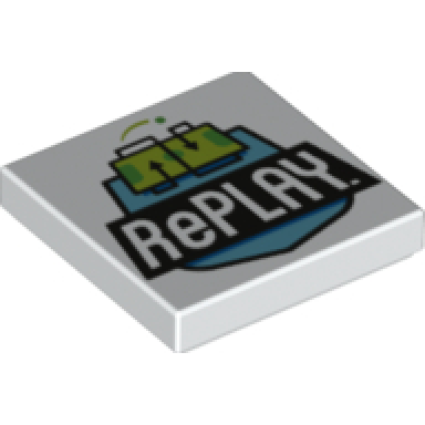 white tile 2 x 2 with replay pattern